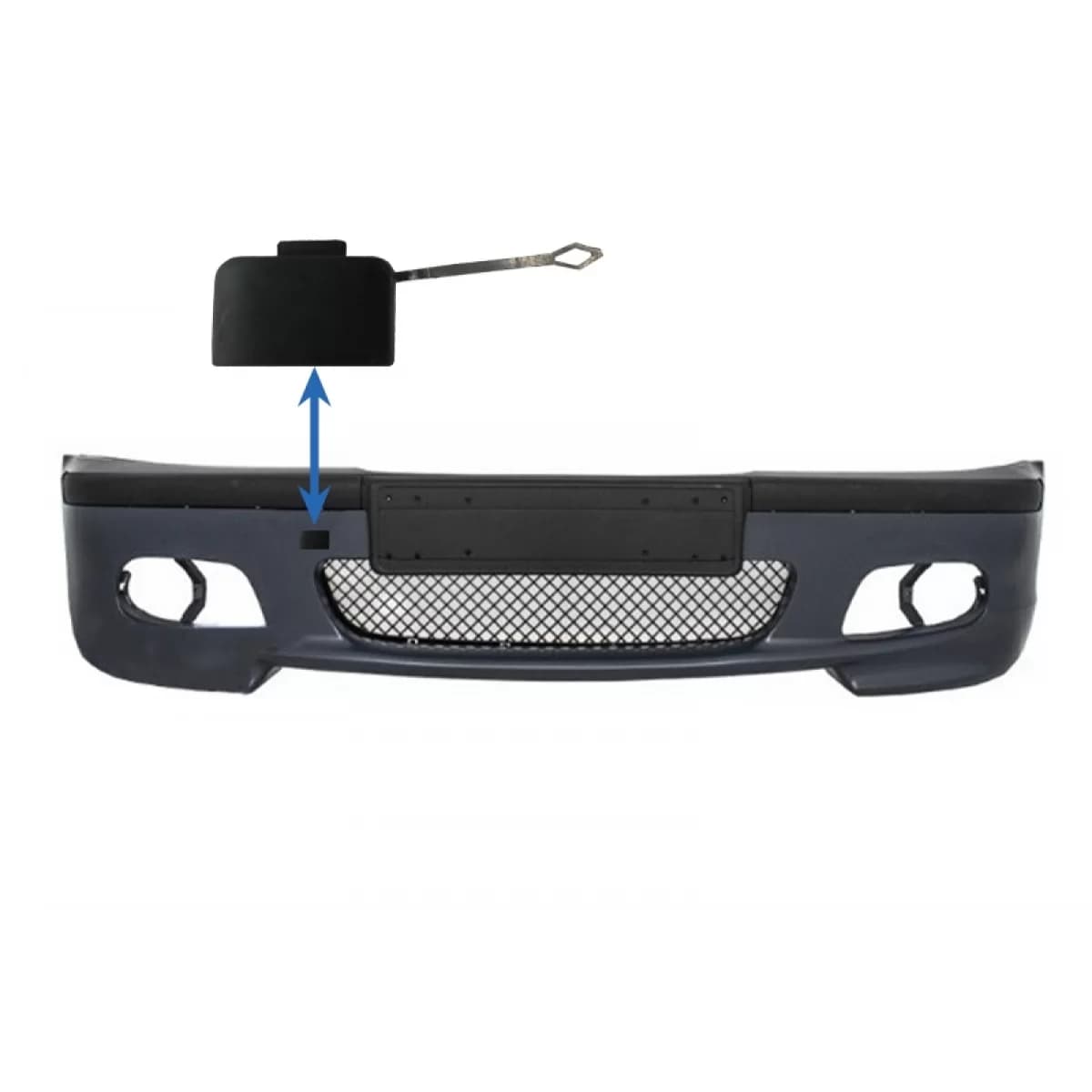 Tow Hook Cover Front Bumper suitable for BMW 3 Series E46 Sedan Touring (1998-2004) M-Technik M-Tech M-Sport Model