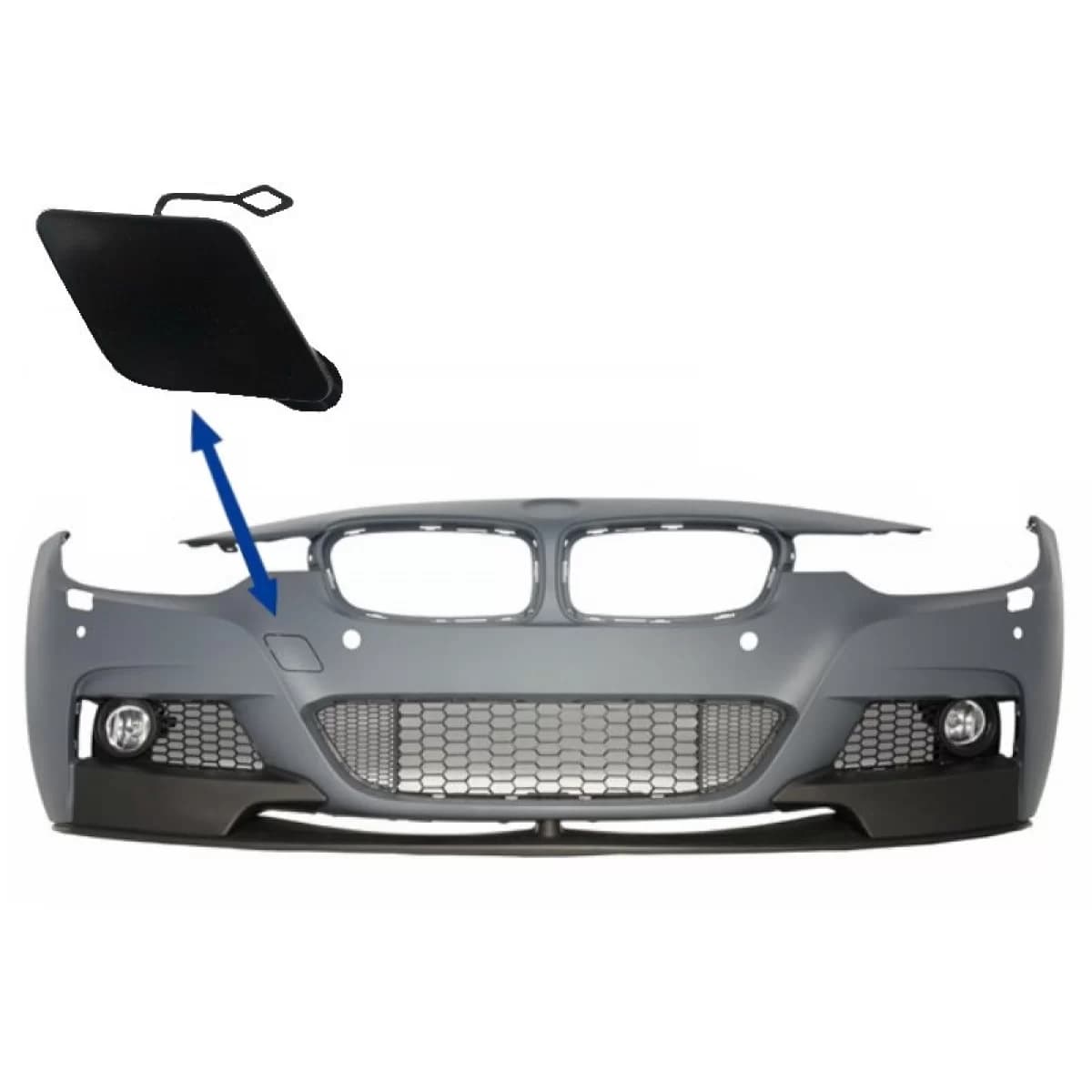 Tow Hook Cover Front Bumper suitable for BMW 3er F30 F31 Sedan Touring (2011-up) M-tech M Performance Design