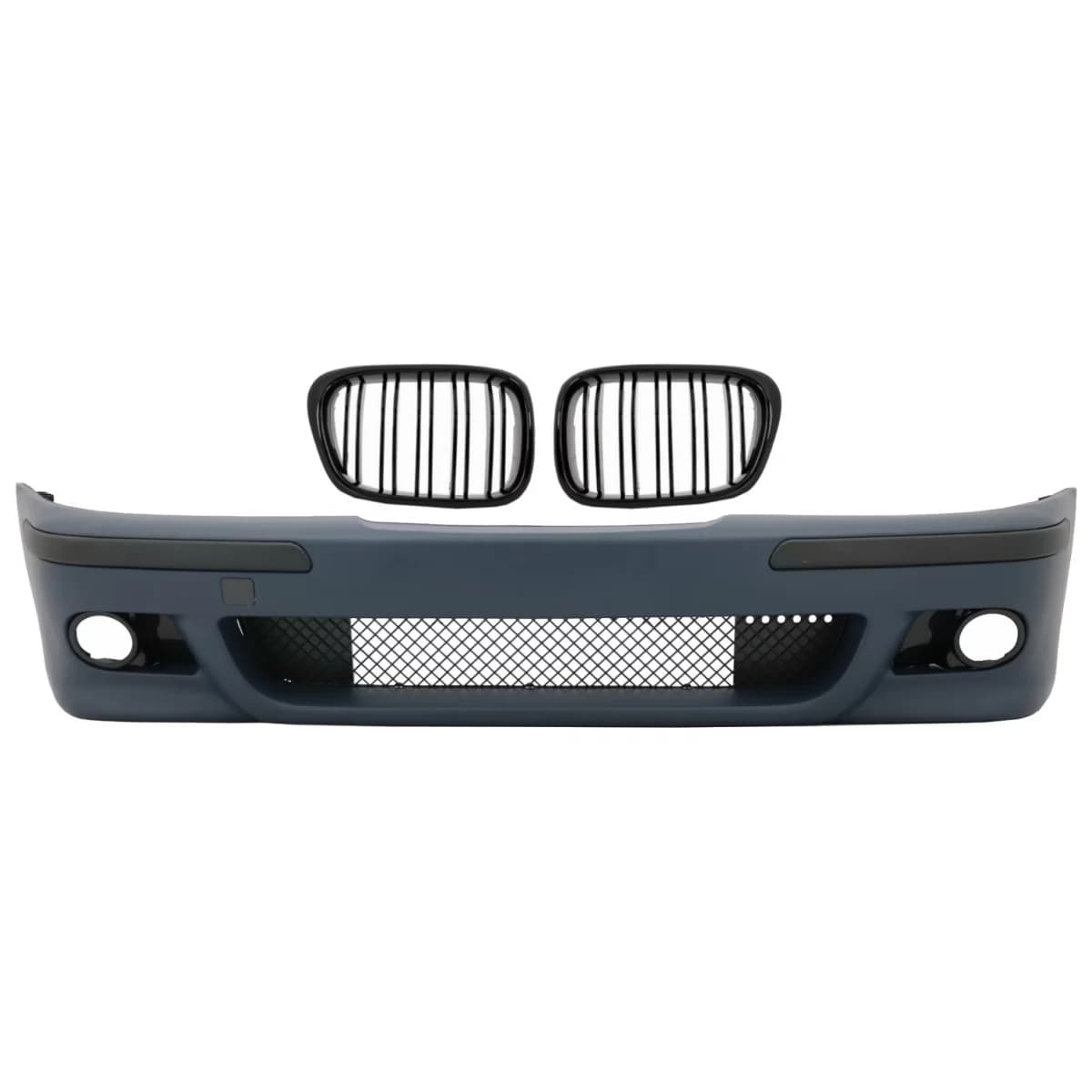 Front Bumper suitable for BMW 5 Series E39 (1995-2003) M5 Look with Central Grille Double Stripe Piano Black