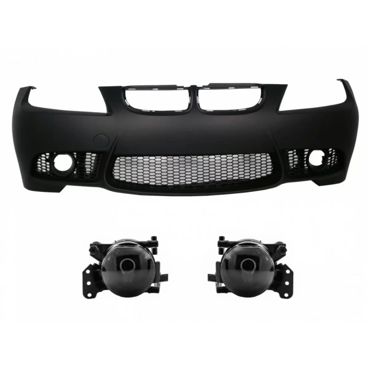 Front Bumper suitable for BMW 3 Series E90 Sedan E91 Touring (2004-2008) Non LCI M3 Design with Fog Lights Smoke