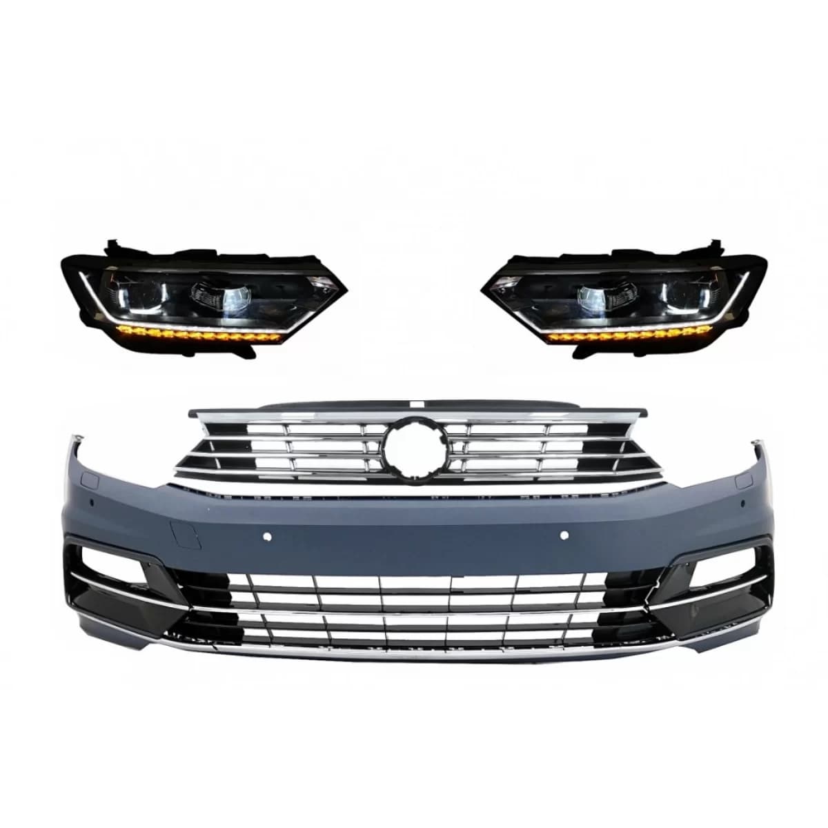 Front Bumper suitable for VW Passat B8 3G (2015-2018) R-Line with Headlights LED Matrix with Sequential Dynamic Turning Lights