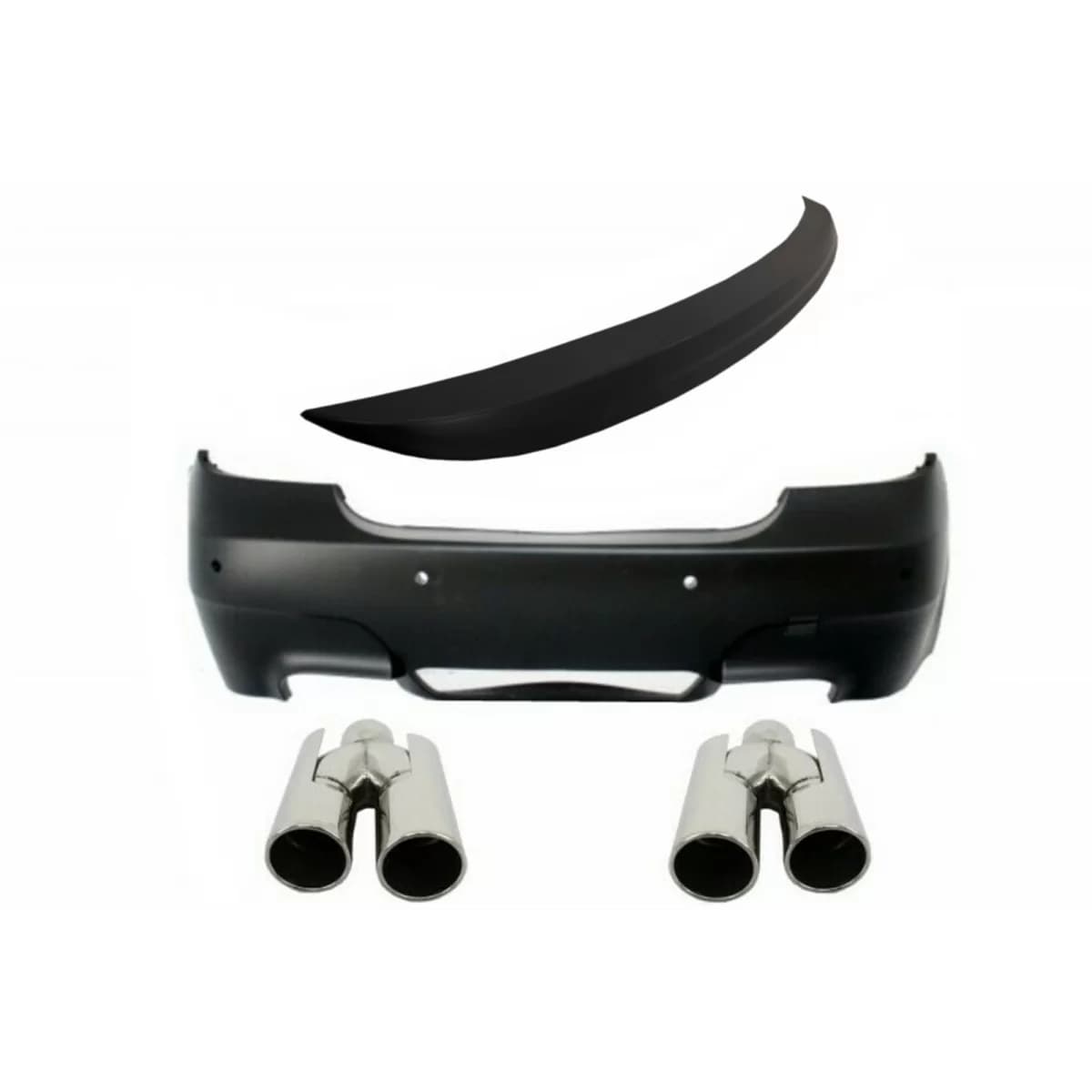 Rear Bumper suitable for BMW 5 Series E60 (2003-2007) M5 Design with Exhaust Muffler Tips and Trunk Spoiler