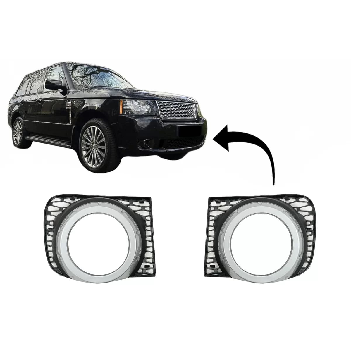 Fog Lamp Covers suitable for Land Rover Range Rover Vogue III L322 (2010-2012) Autobiography Design