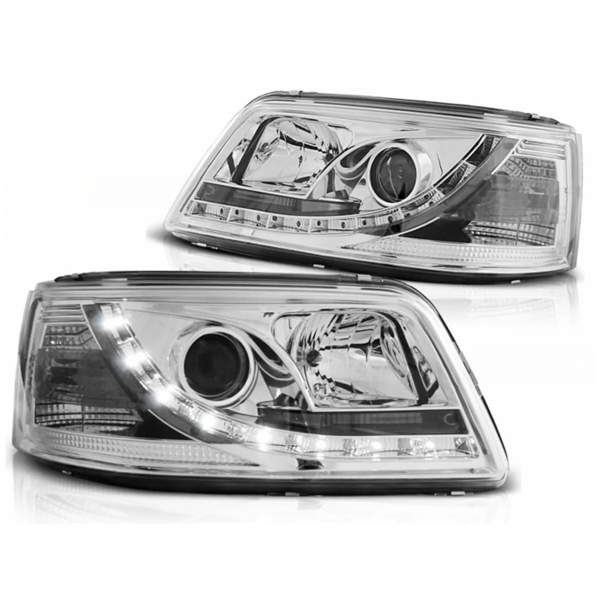 LED DRL Headlights suitable for VW Transporter T5 (04.2003-08.2009) Daylight Chrome
