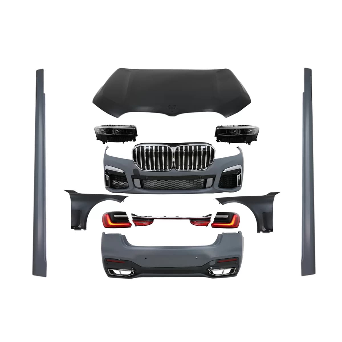 Body Kit suitable for BMW 7 Series G12 (2015-2019) Conversion to G12 LCI 2020 Design