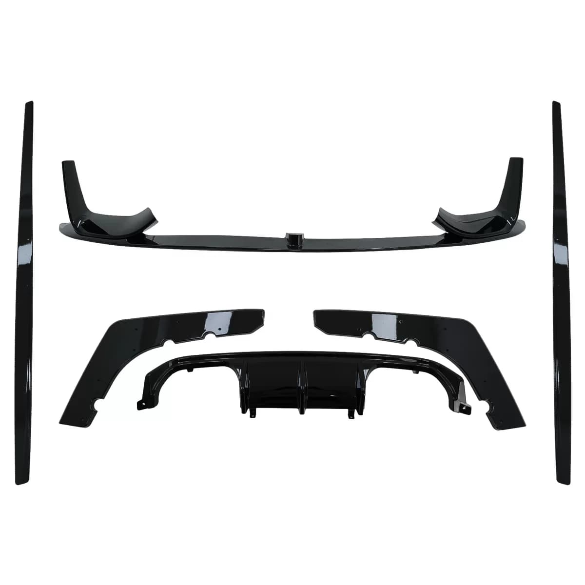 Aero Body Kit Front Bumper Lip and Air Diffuser suitable for BMW F80 M3 Sedan F82 M4 Coupe (2014-2019) M Sport Design Piano Black