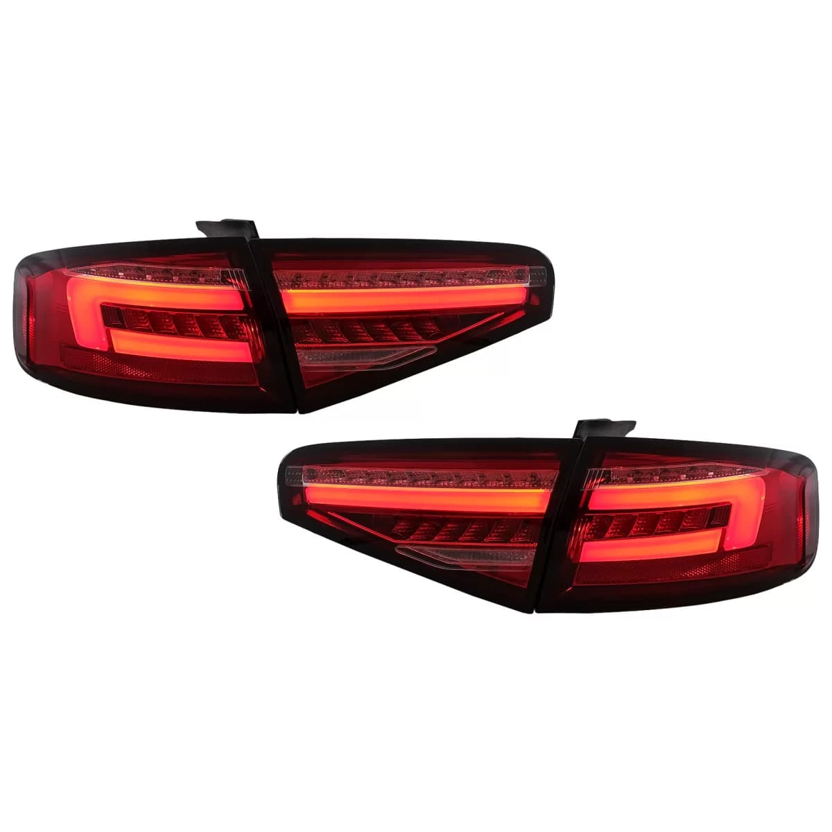 LED BAR Taillights suitable for Audi A4 B8 Sedan (2012-2015) Red Clear Dynamic Sequential Turning Lights