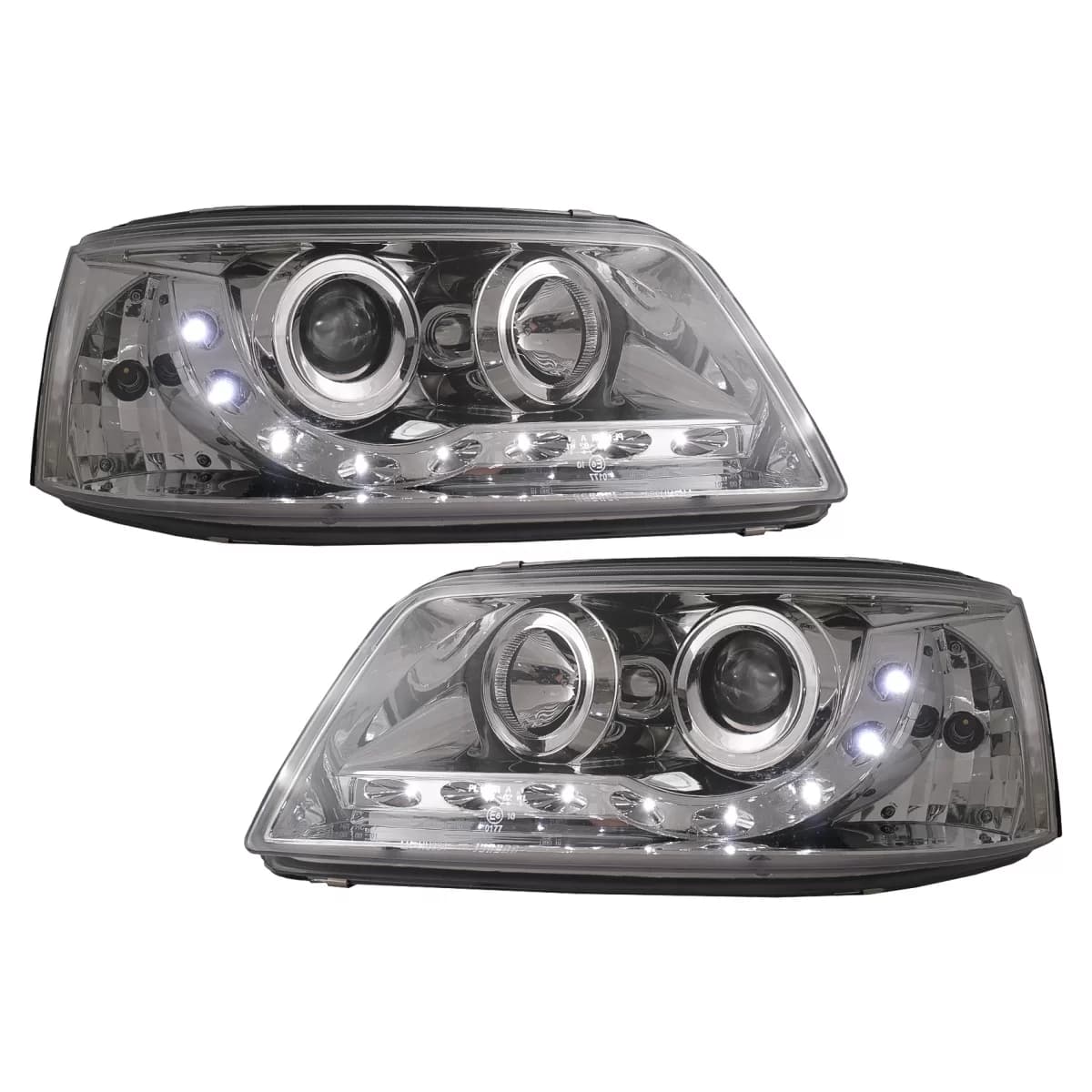 LED DRL Headlights suitable for VW Transporter T5 (04.2003-08.2009) Chrome