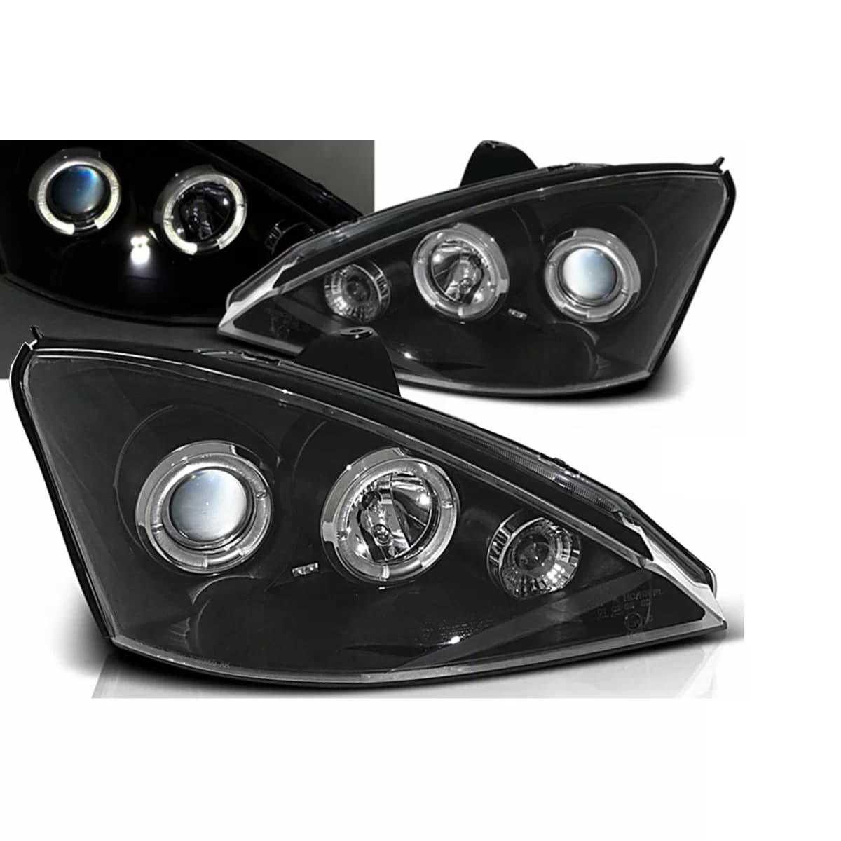Angel Eyes Headlights suitable for Ford Focus (11.2001-10.2004) Black