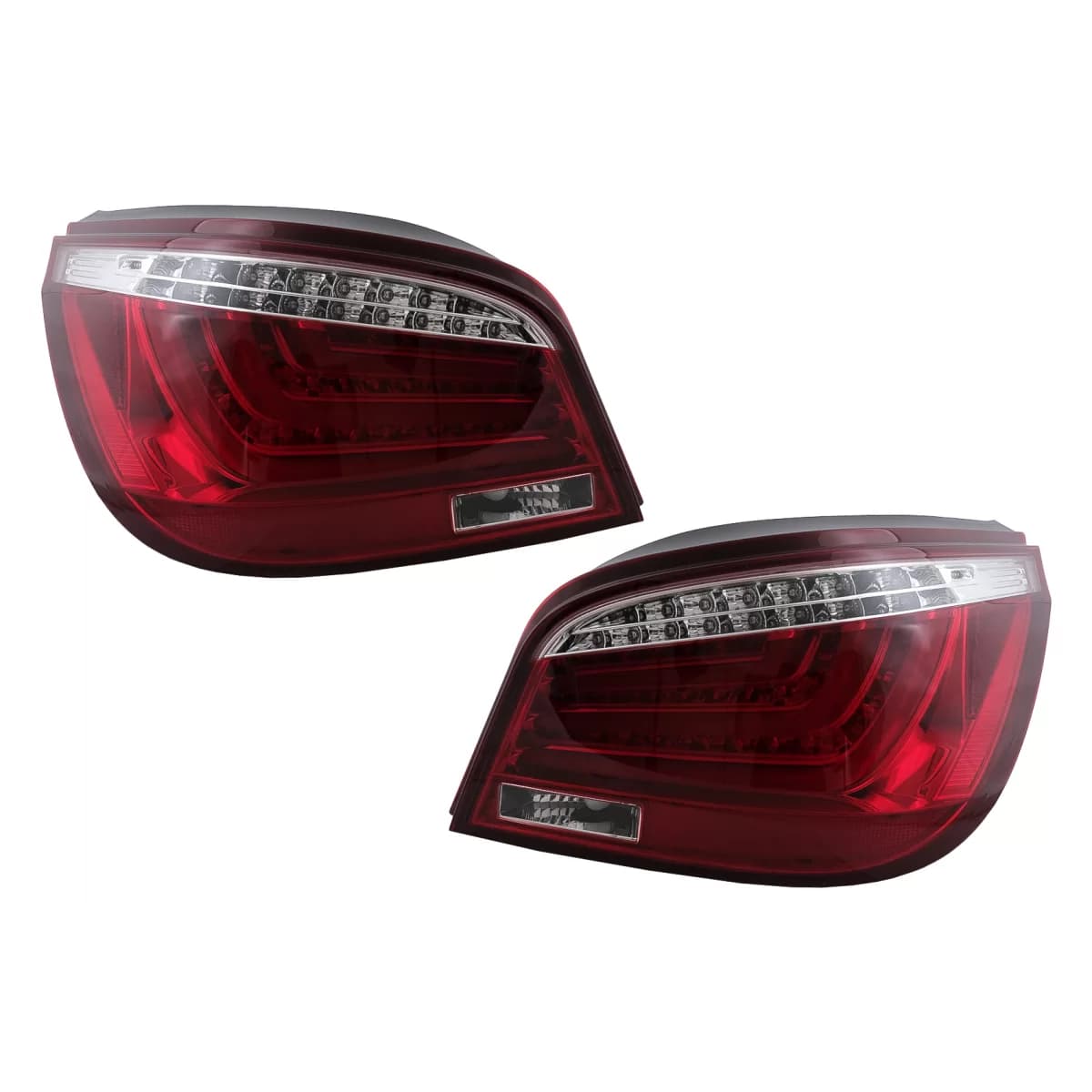 LED Bar Taillights suitable for BMW 5 Series E60 LCI (2007-2010) Red Clear