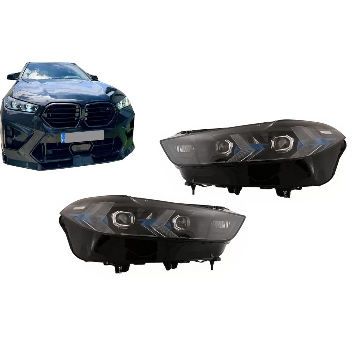 LED Headlights suitable for BMW X5 G05 X6 G06 (2019-2022) upgrade from Laser to 2024 LCI Design