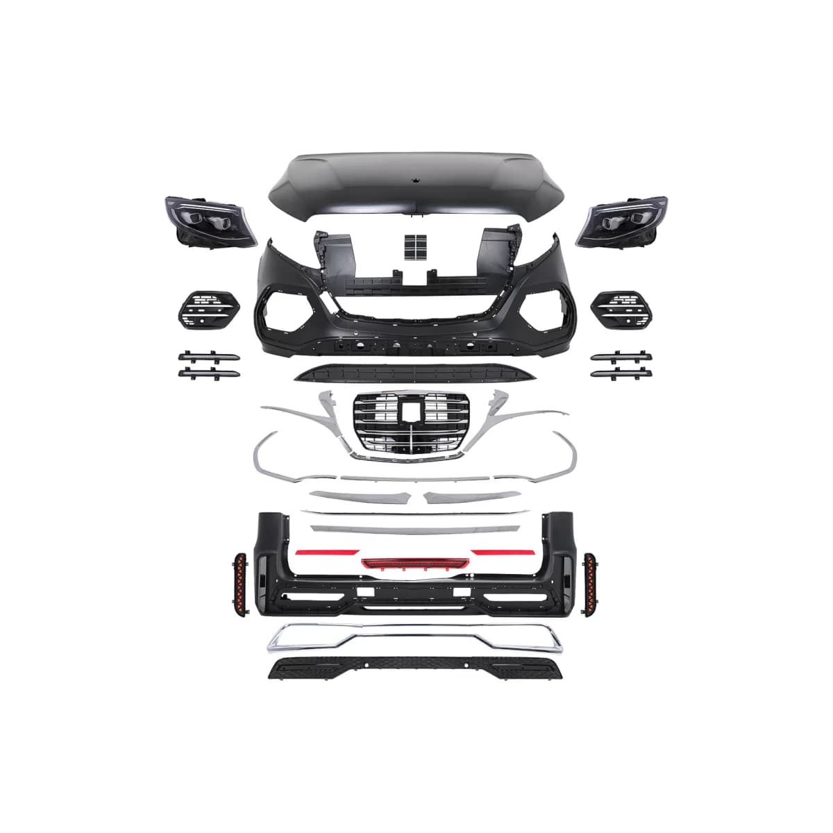 Complete Body Kit suitable for Mercedes V-Class W447 (2014-2023) Conversion to 2024 Design