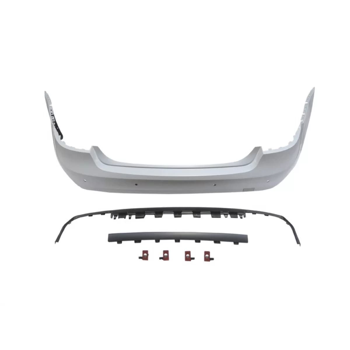Rear AMG bumper type E63 suitable for Mercedes E-Class W212 sedan 2009-2013 with PDC/2 diffuser/2 exhaust tips -oo--oo-