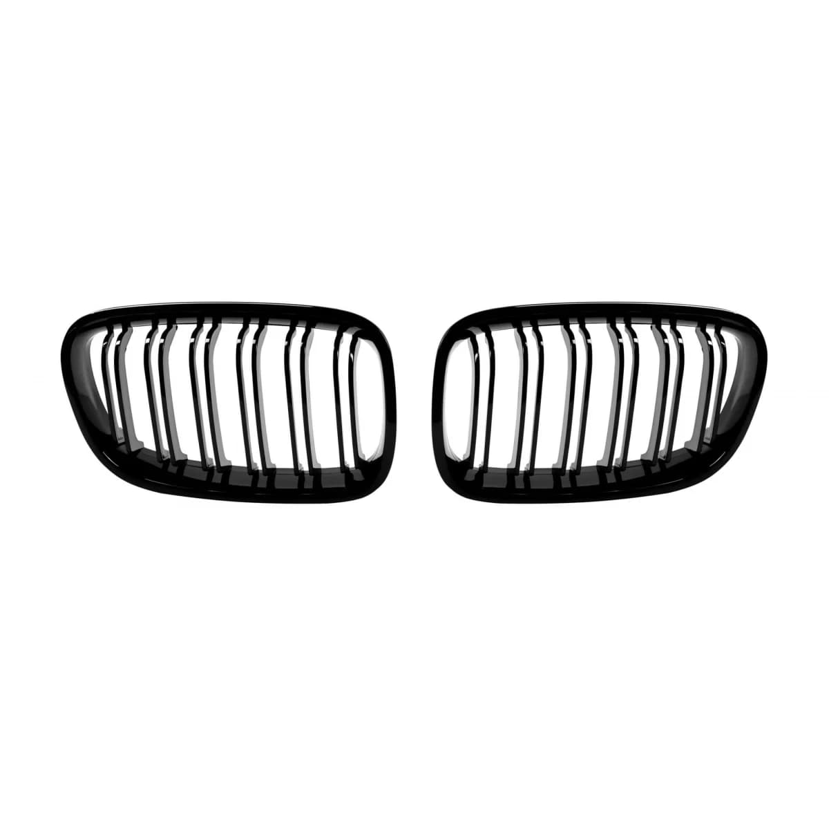 Double slat kidneys suitable for BMW 1 Series F20 2012-2014 with 5 doors, black lacquer