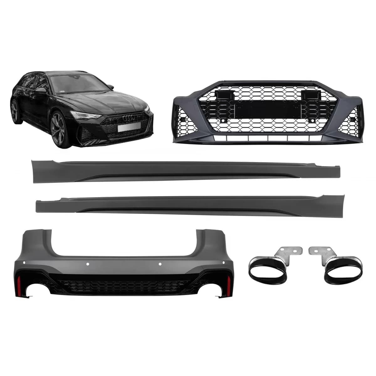 Tuning package suitable for Audi A6 C8 Avant after 2018 with side skirts