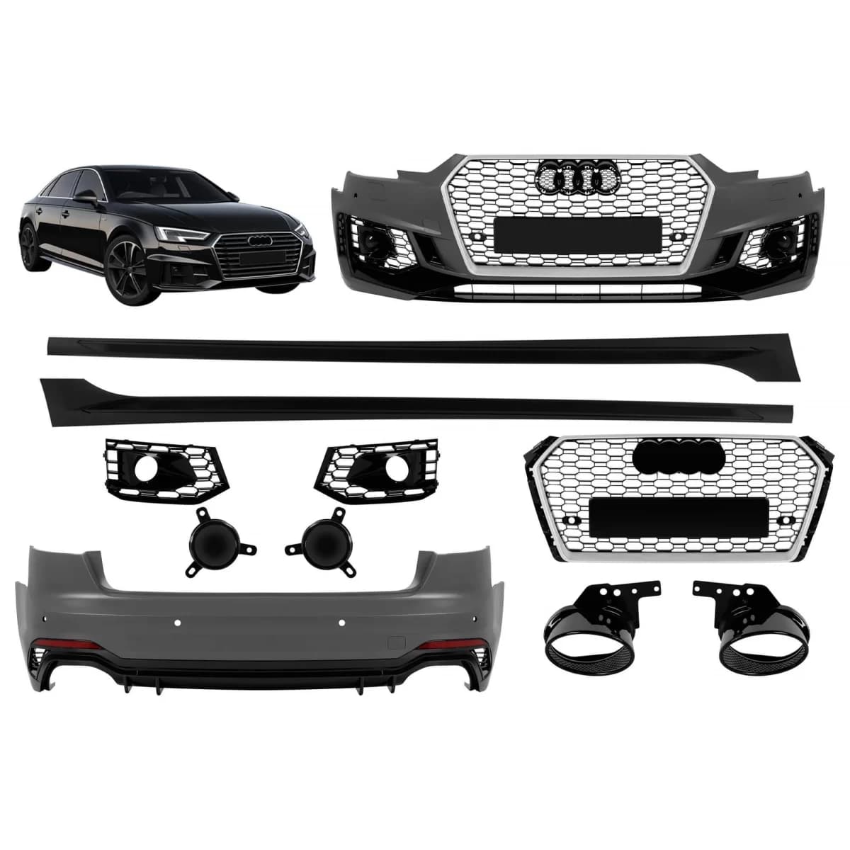 RS Style Body Kit suitable for Audi A4 B9 sedan 2016-2020