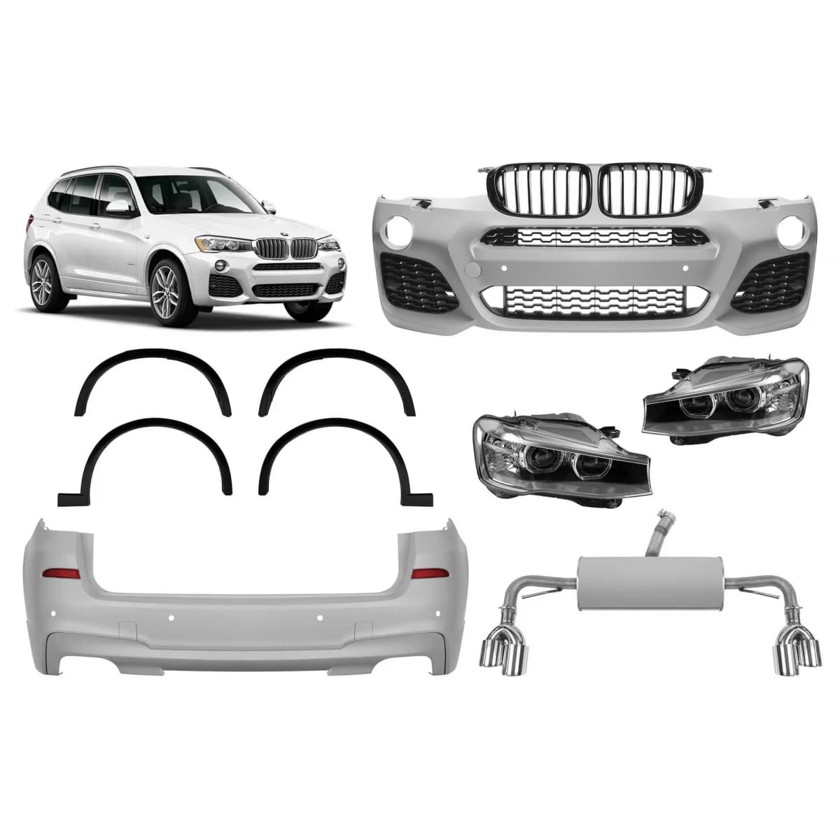 M package suitable for BMW X3 F25 2010-2013 conversion to F25 LCI 2014-2017