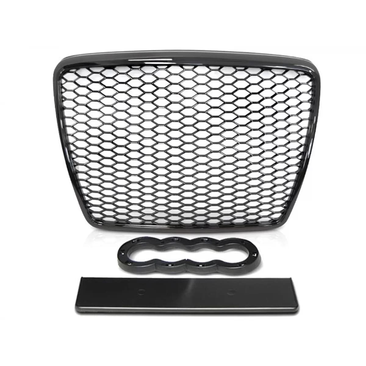 Black lacquer RS type grille suitable for Audi A6 C6 sedan, wagon 2008-2011 for standard and S-line bumper