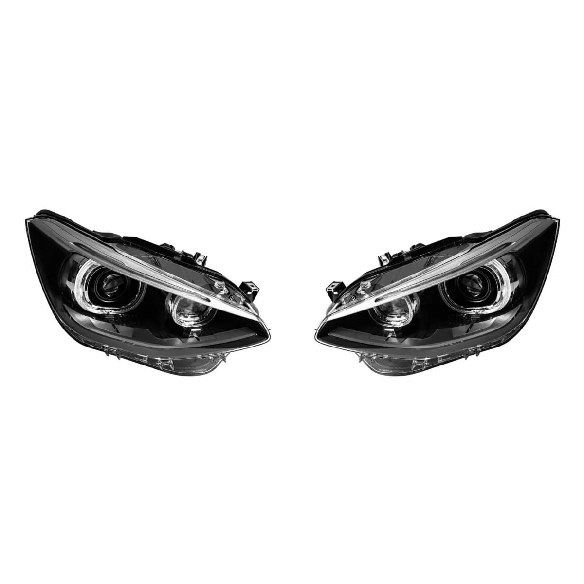 Tuning LED headlight kit suitable for BMW Series 1 F20, F21 2011-2015, with black base, for the model with halogen headlights