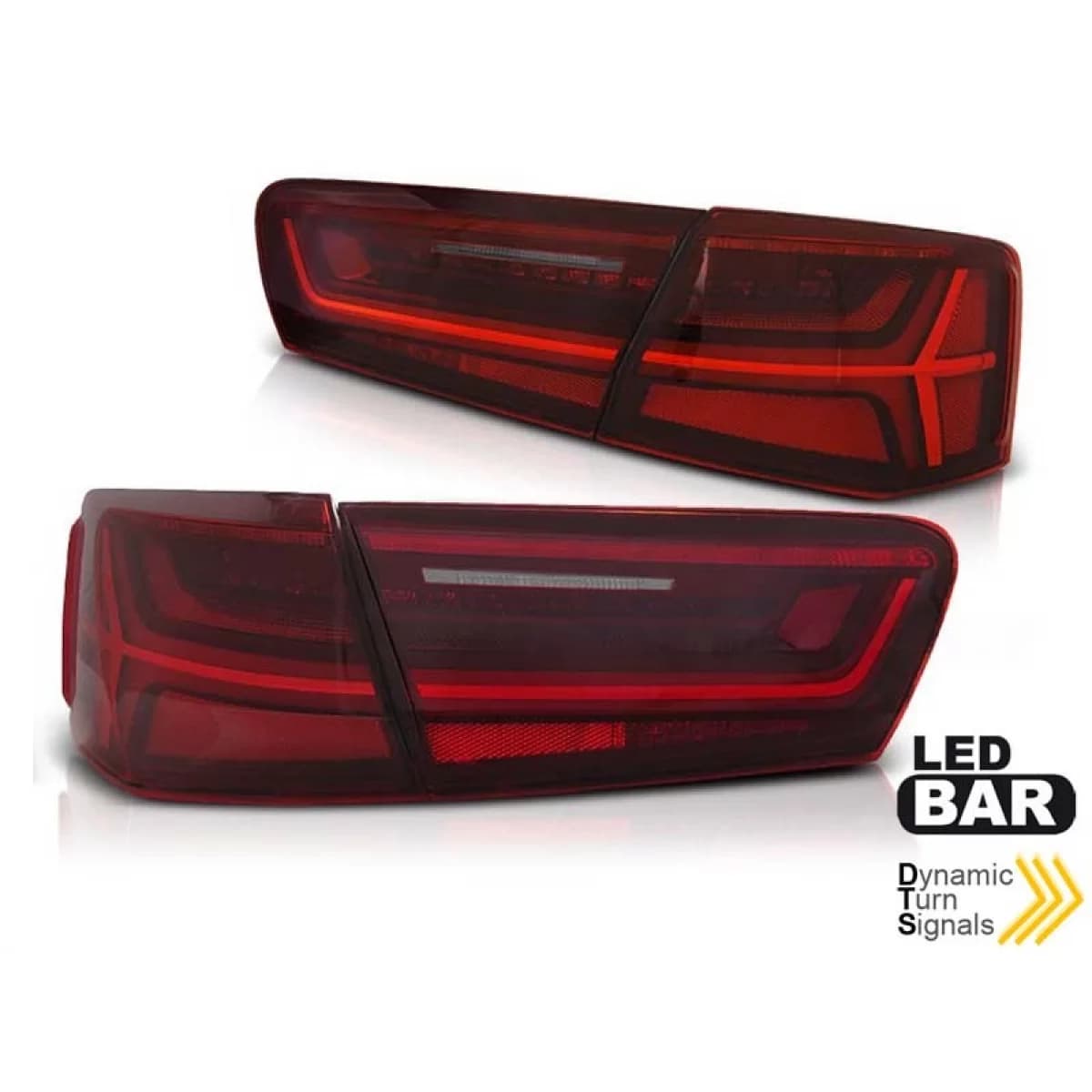 LED tuning tail light set suitable for Audi A6 C7 sedan 2011-2014 red/white, left and right, for the model with factory LED tail lights