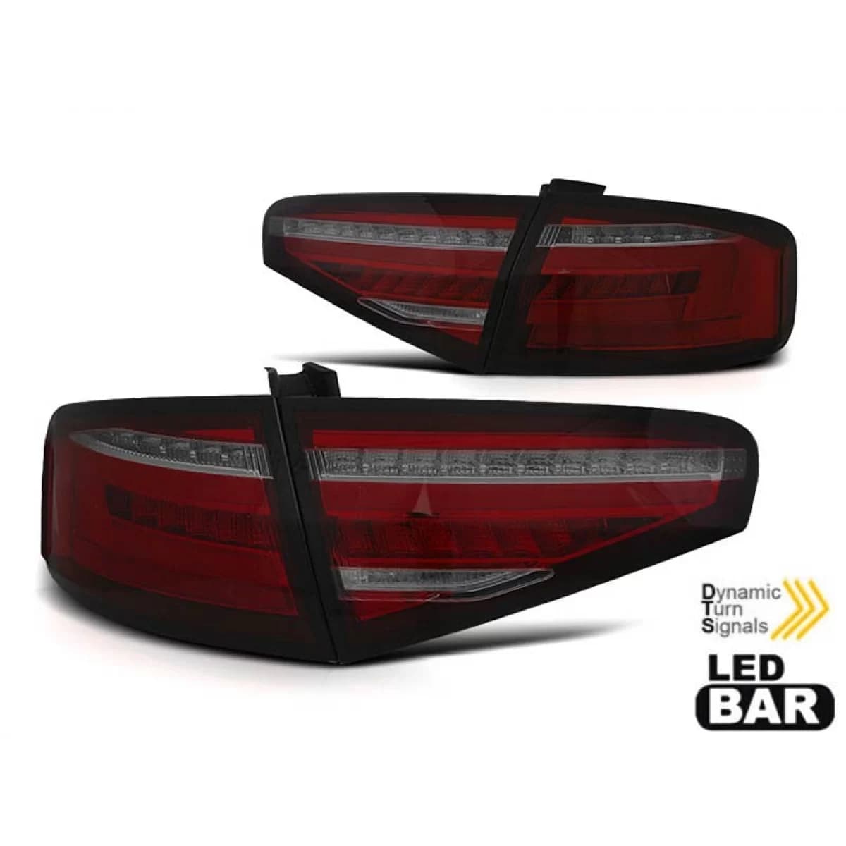 LED tuning tail light kit suitable for Audi A4 B8 sedan 2012-2015 red smoked base for the model with halogen tail lights, left and right