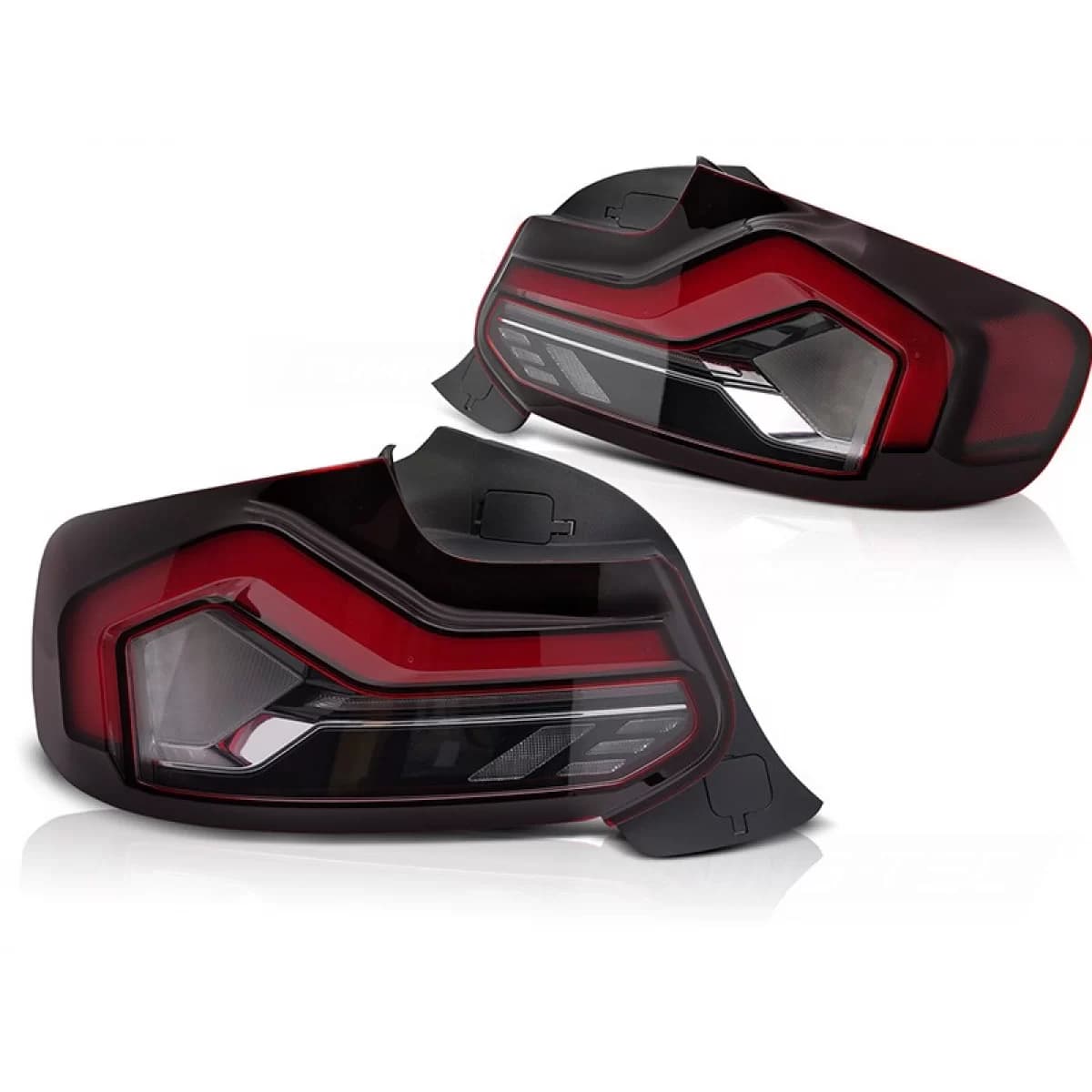 LED tail light set suitable for BMW Series 2 F22 Coupe, F23 Cabriolet 2013-2021, M2 F87 2016-2021, with red smoked base, left and right