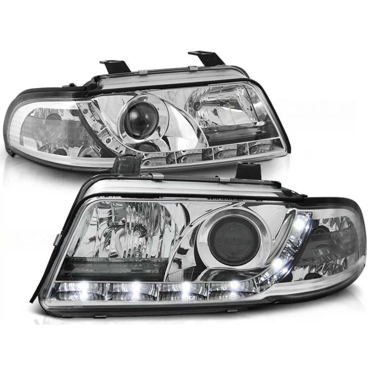 Tuning headlight set with LED lights suitable for Audi A4 B5 01.1999-09.2000 sedan/wagon, left and right