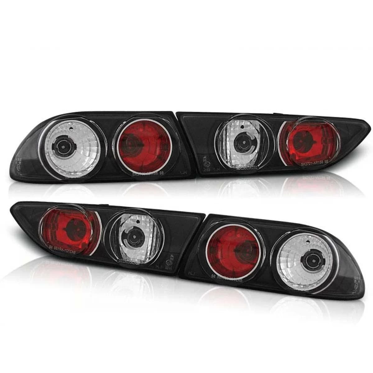 Tuning tail light set suitable for Alfa Romeo 156 10.1997-06.2003 sedan/wagon with black base, left and right