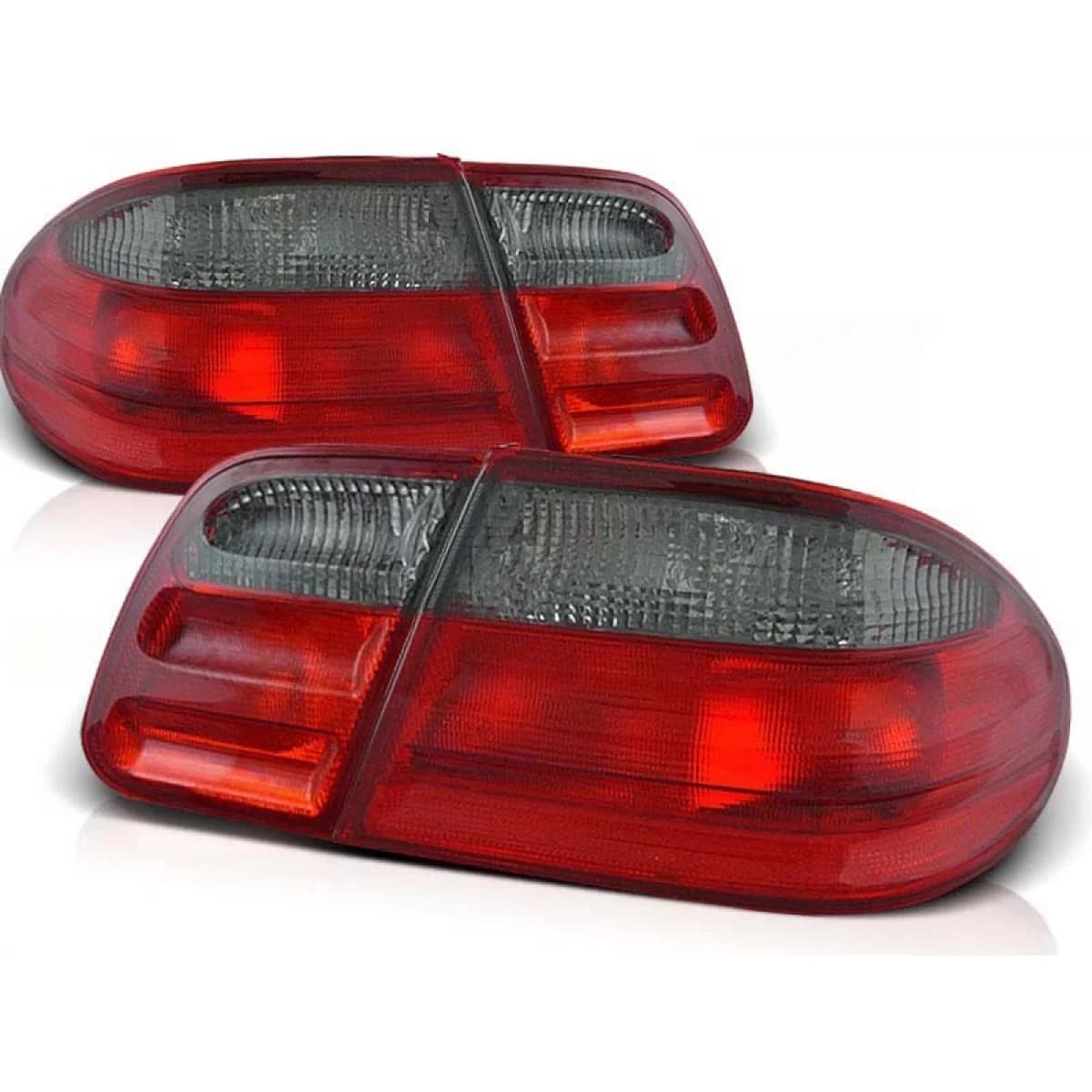 Tuning tail light set suitable for Mercedes W210 E-Class 1995-03.2002 sedan with red and smoked base, left and right