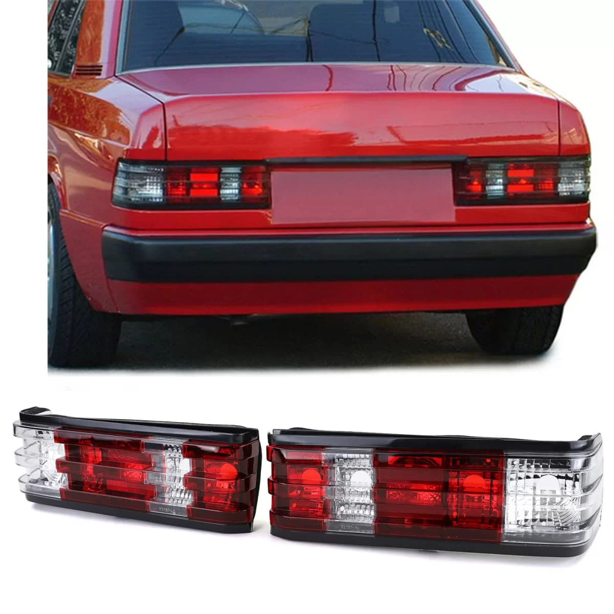Red and white tail lights suitable for Mercedes 190 W201 82-93