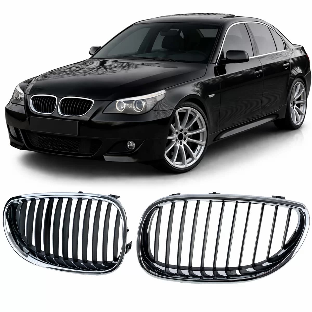 Sport grille front grill black chrome fits for 5 Series BMW E60 E61 2003-2010