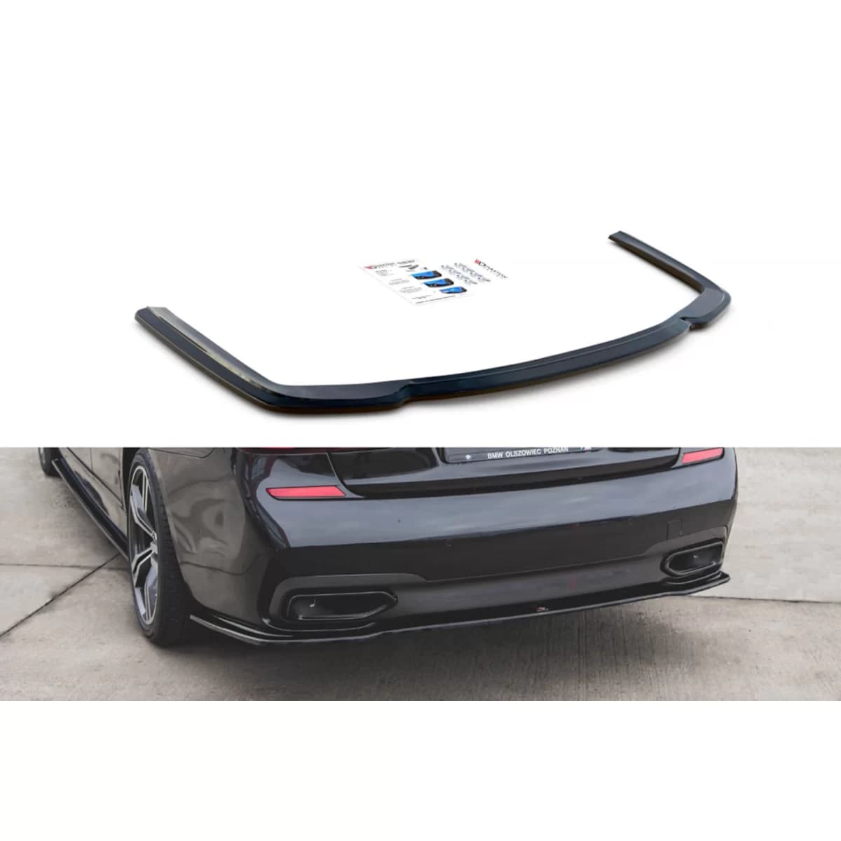 Maxton Design add-on for rear diffuser suitable for BMW 7 Series G11 2015-2018, black lacquer