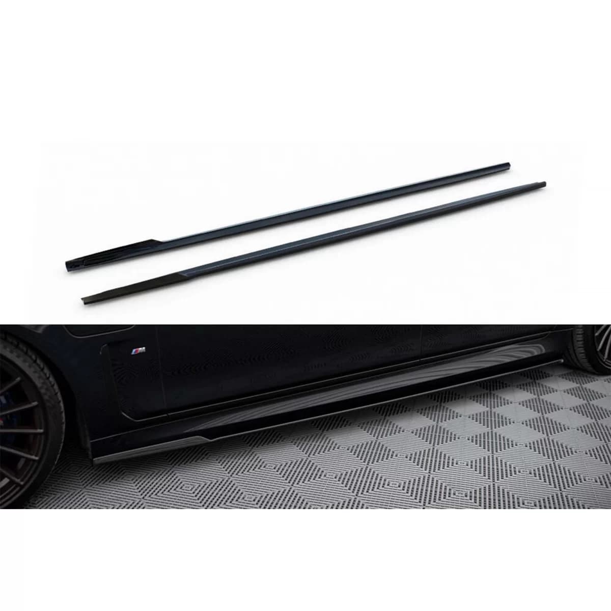 Maxton Design additives suitable for BMW 7 Series G12 with M package long wheelbase after 2015, black lacquer