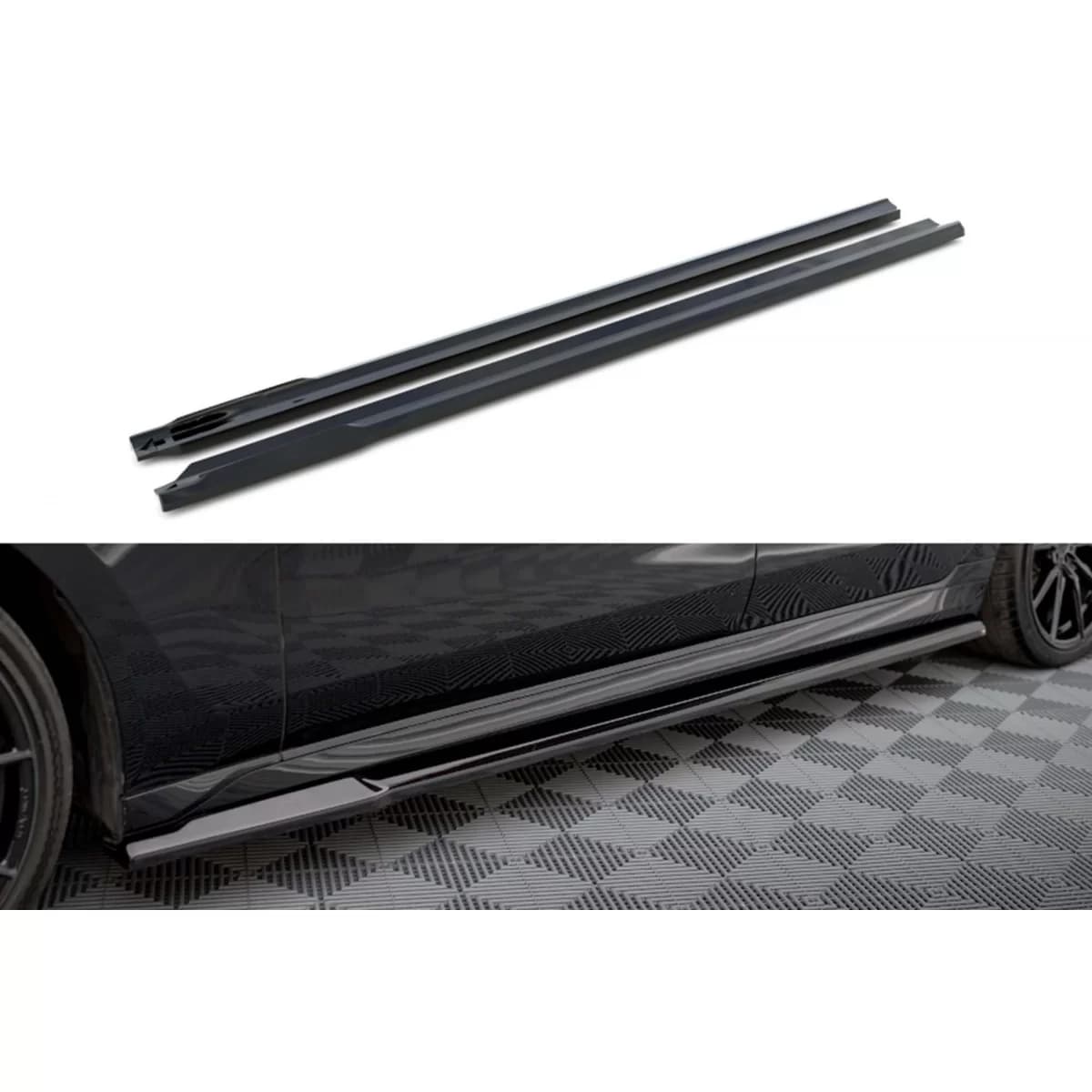 Maxton Design additives suitable for BMW 7 Series M-Pack, M760E G70 after 2022, black lacquer