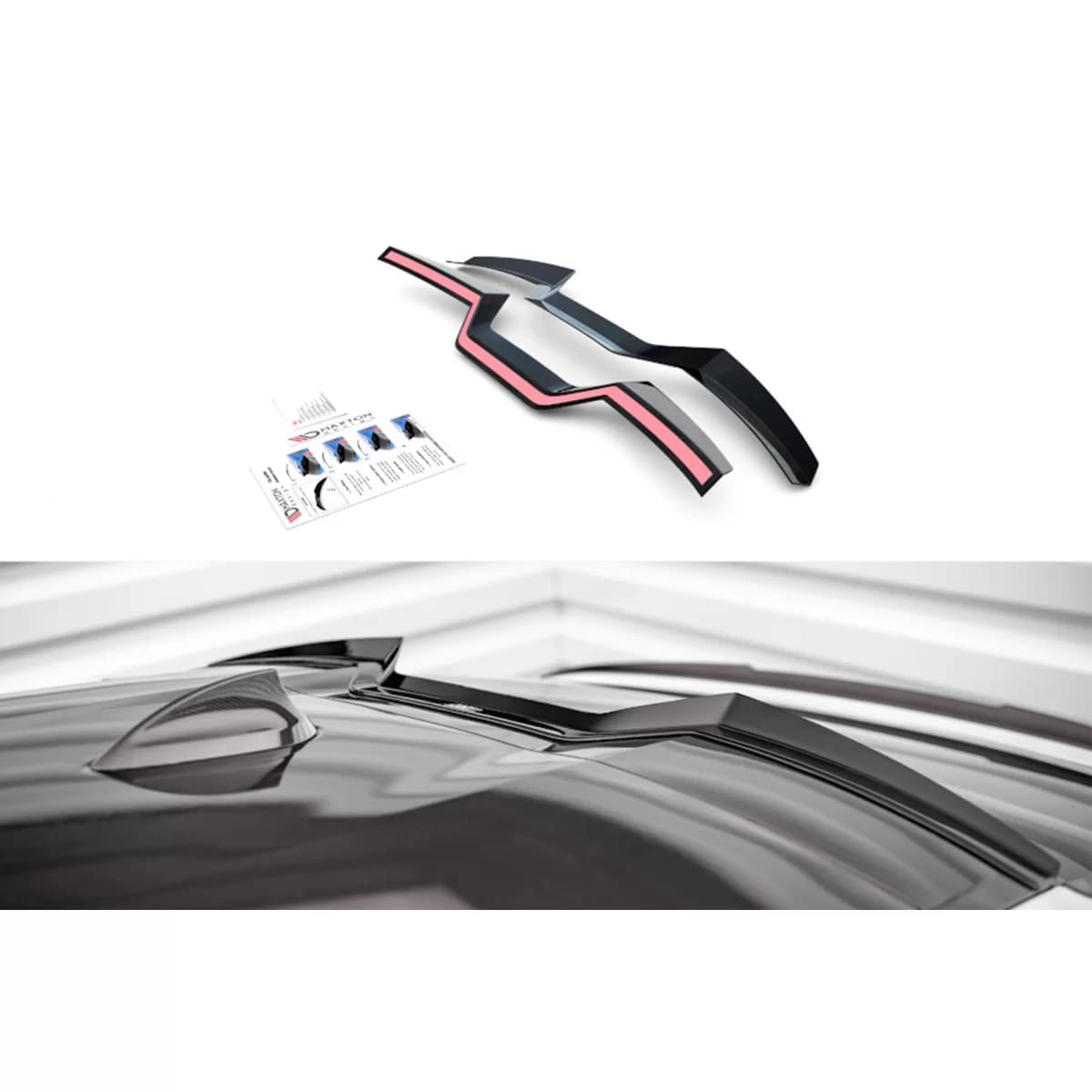 Maxton Design add-on for sun visor suitable for BMW X6 G06 after 2019, black lacquer