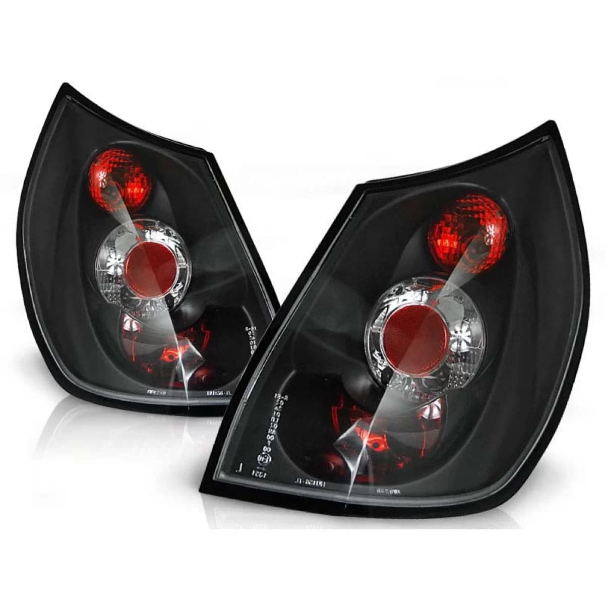 Tuning tail light set suitable for Renault SCENIC 06.2003-02.2006 with black base, left and right