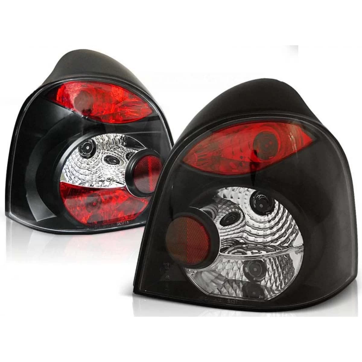 Tuning tail light set suitable for Renault TWINGO 03.1993-2007 with black base, left and right