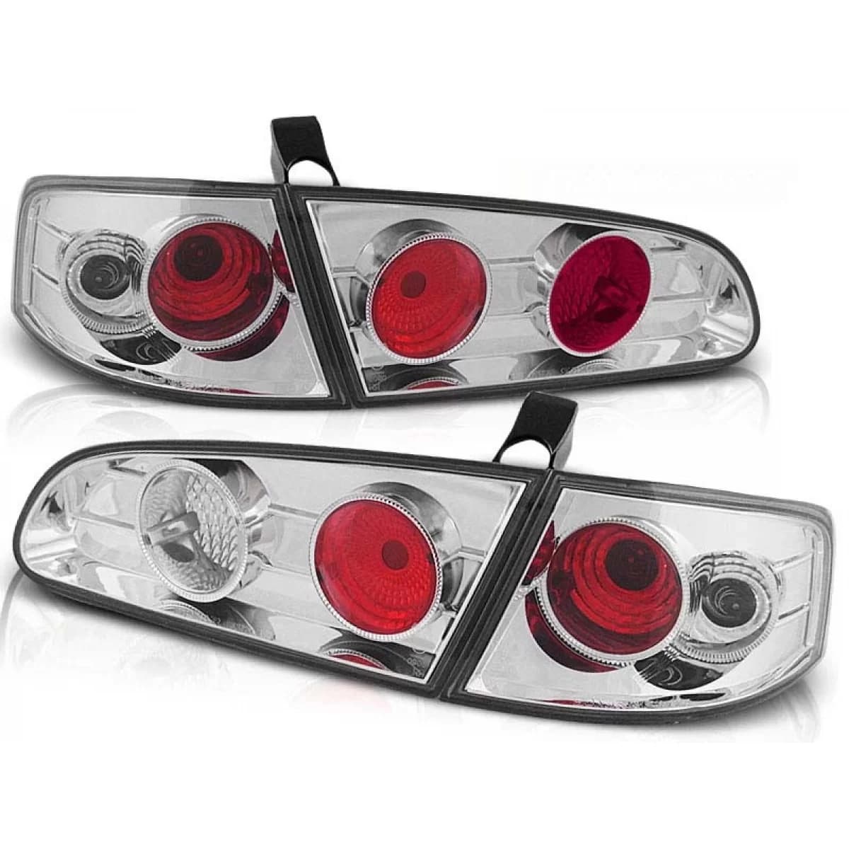 Tuning tail light set suitable for Seat IBIZA 6L 04.2002-2008 sedan/hatchback with chrome base, left and right