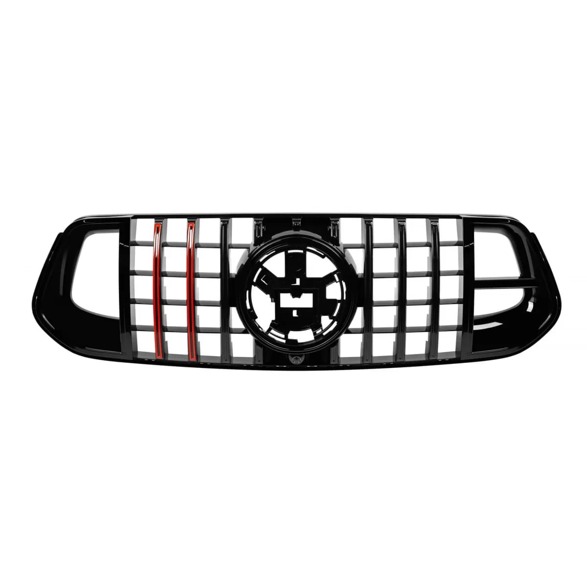 BS type grille suitable for Mercedes GLE SUV W167, GLE Coupe C167 2019-2023 with camera opening, for the model equipped with A Design Line front bumper, black lacquer