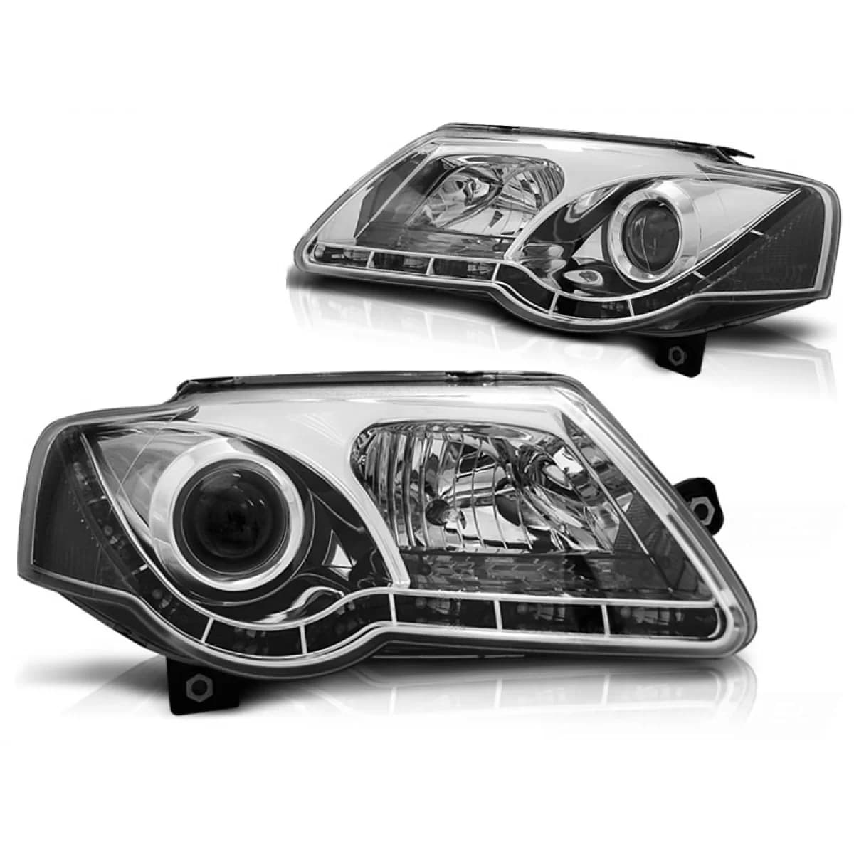 HEADLIGHTS TRUE DRL CHROME fits VW PASSAT B6 3C 03.05-10