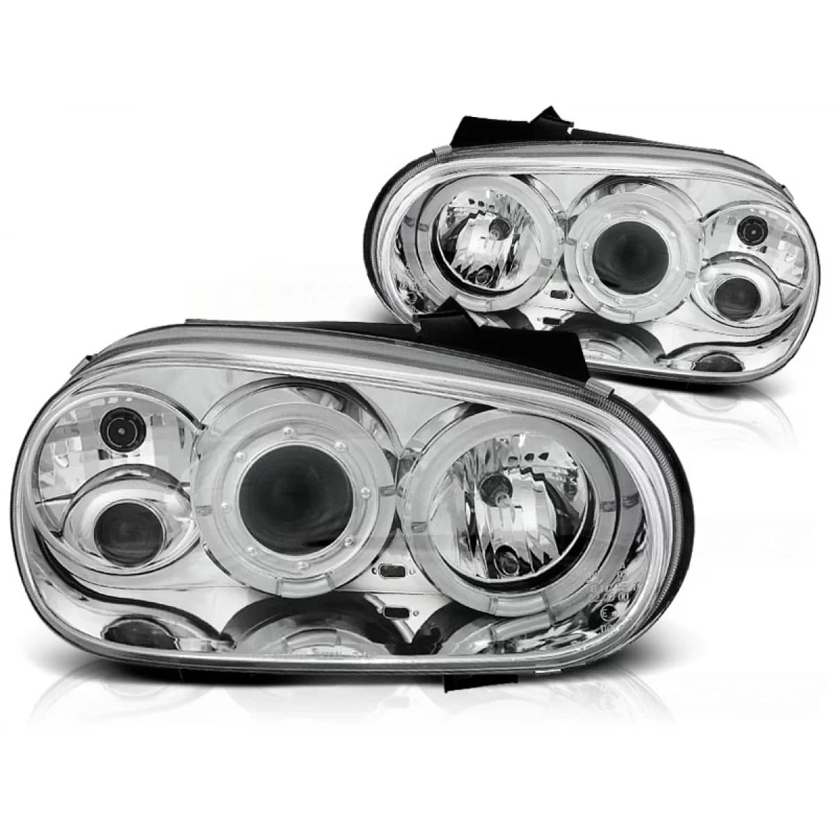 HEADLIGHTS ANGEL EYES CHROME fits VW GOLF 4 09.97-09.03