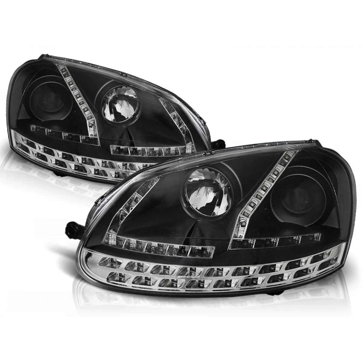 HEADLIGHTS DAYLIGHT BLACK fits VW GOLF 5 03-08
