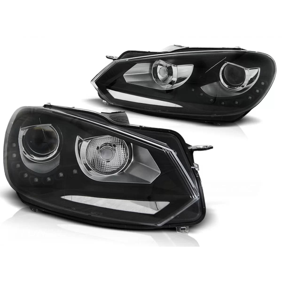 HEADLIGHTS TRUE DRL BLACK fits VW GOLF 6 10.08-12