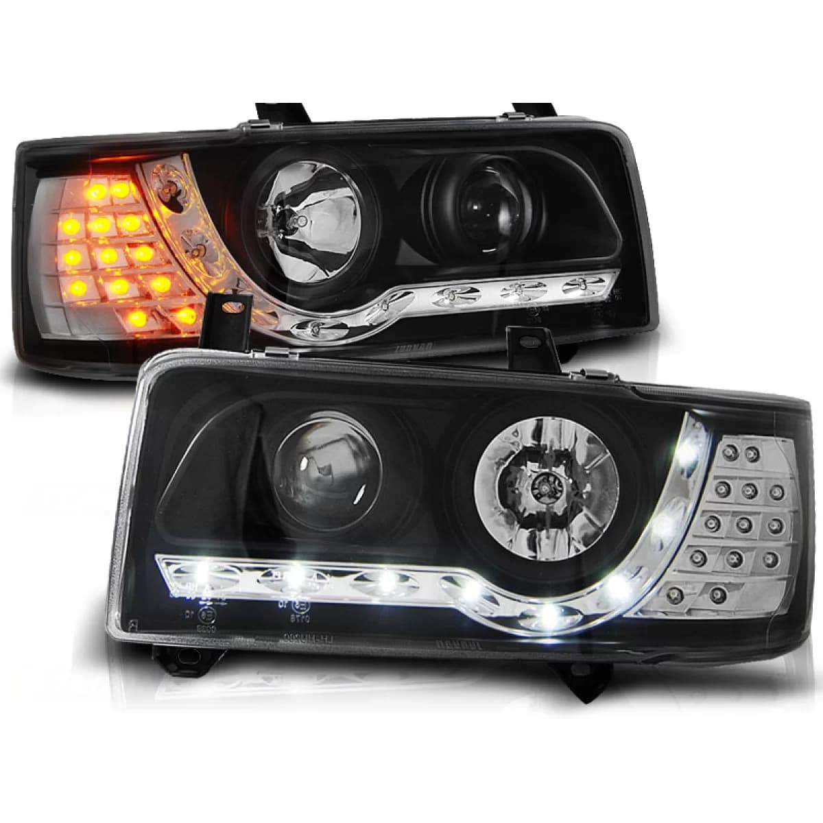 HEADLIGHTS DAYLIGHT BLACK fits VW T4 90-03.03 TRANSPORTER