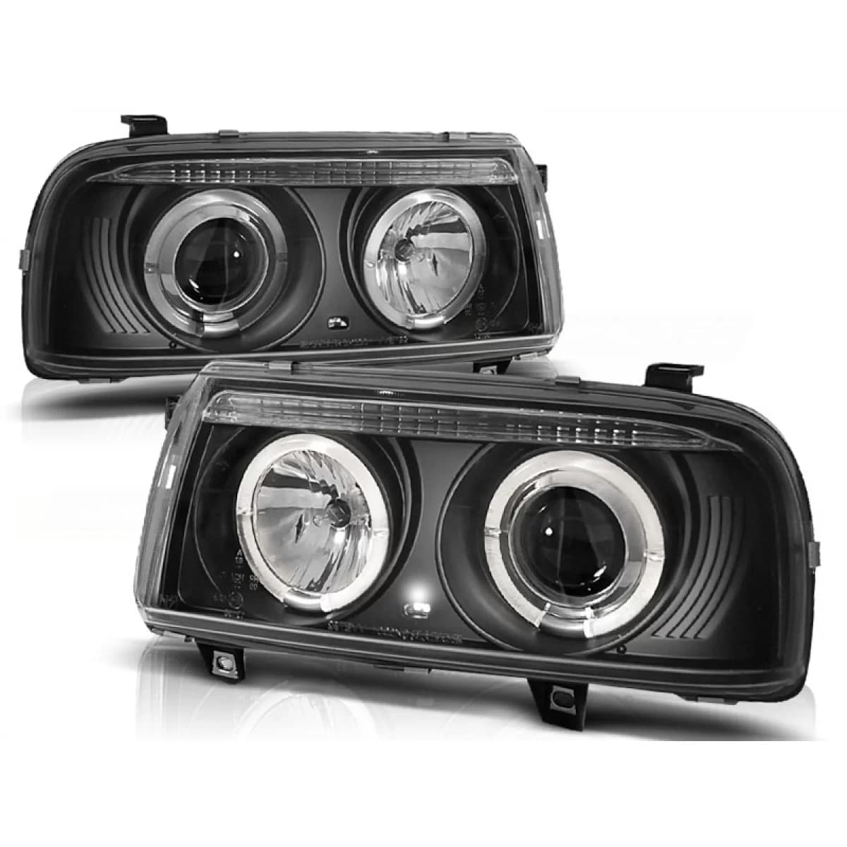 HEADLIGHTS ANGEL EYES BLACK fits VW VENTO 01.92-08.98