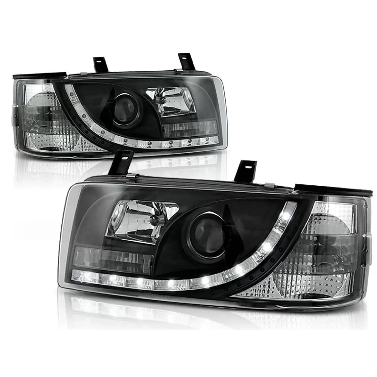 HEADLIGHTS DAYLIGHT BLACK fits VW T4 90-03.03 TRANSPORTER