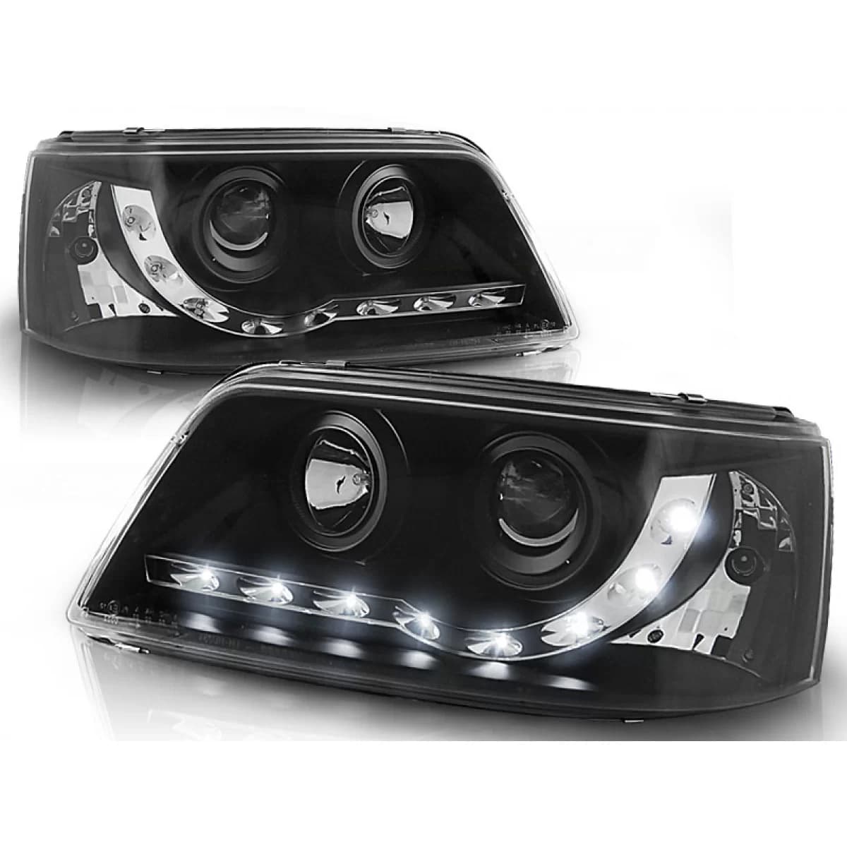 HEADLIGHTS DAYLIGHT BLACK fits VW T5 04.03-08.09