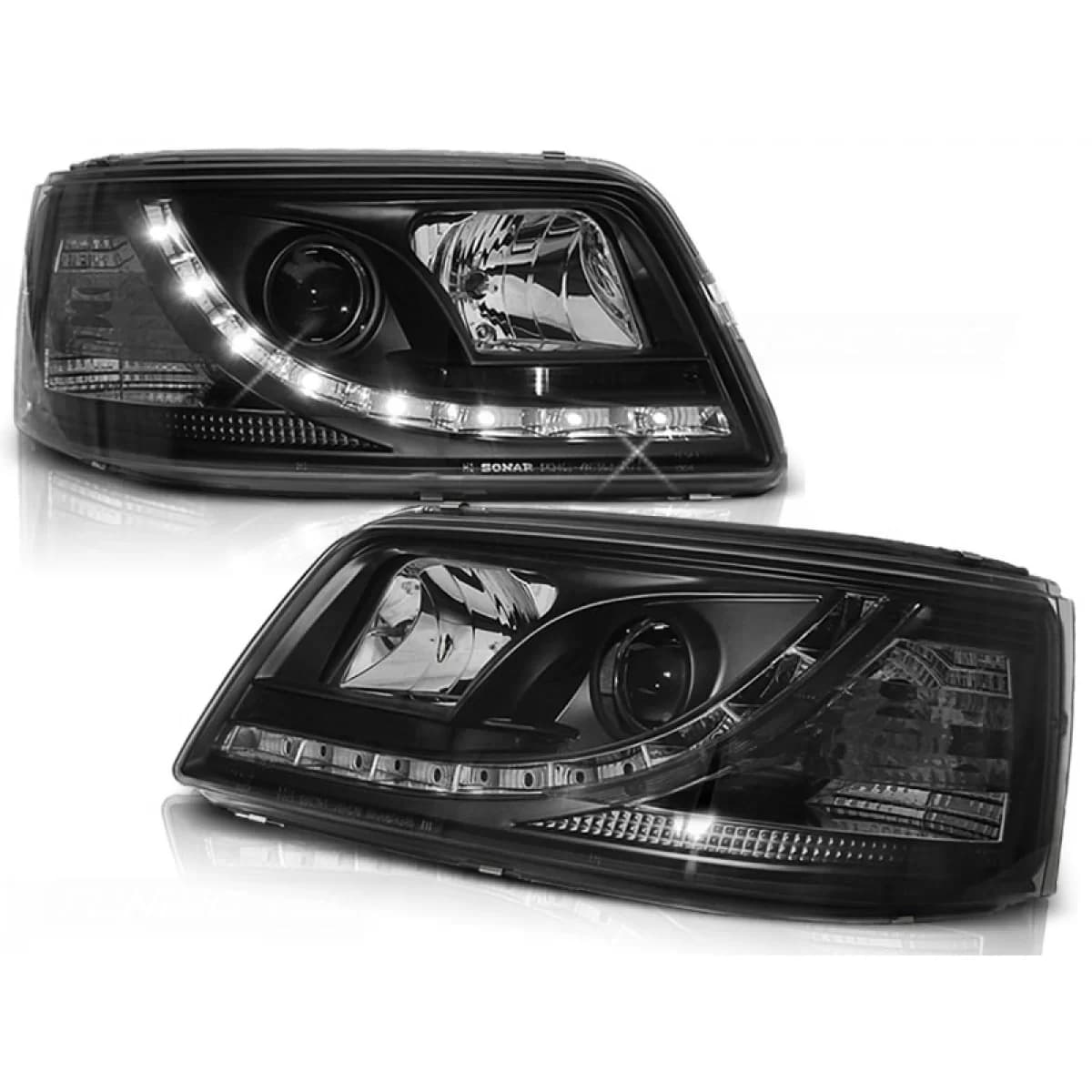 HEADLIGHTS DAYLIGHT BLACK fits VW T5 04.03-08.09