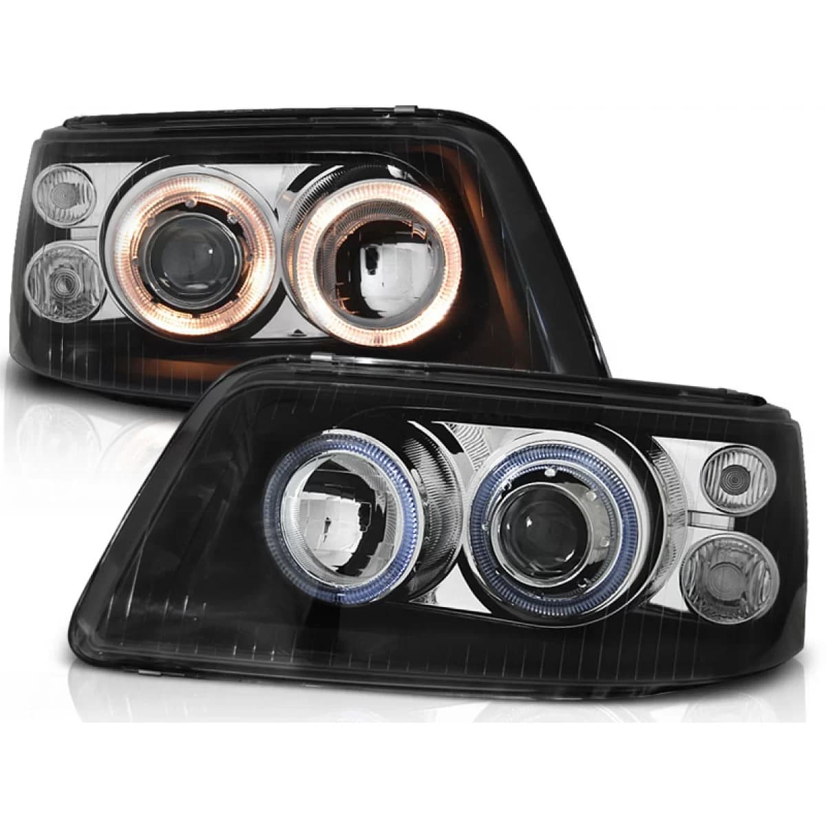 HEADLIGHTS ANGEL EYES BLACK fits VW T5 04.03-08.09