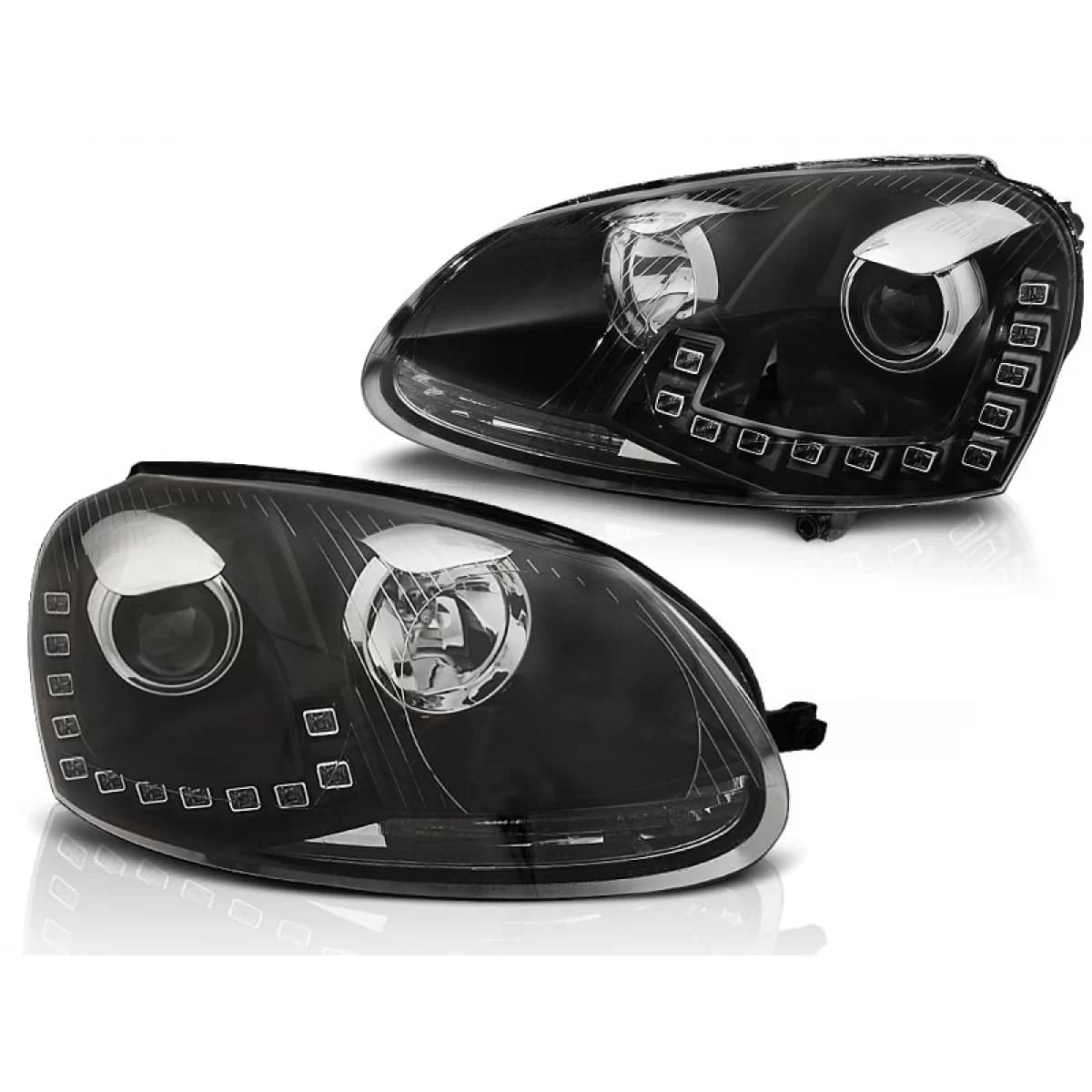 HEADLIGHTS TRUE DRL BLACK fits VW GOLF 5 10.03-09